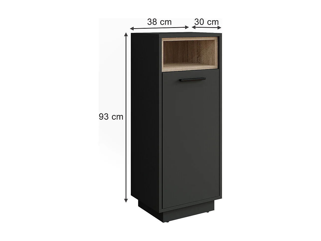Wäscheschrank anthrazit/sonoma 38x30x93 beatrice