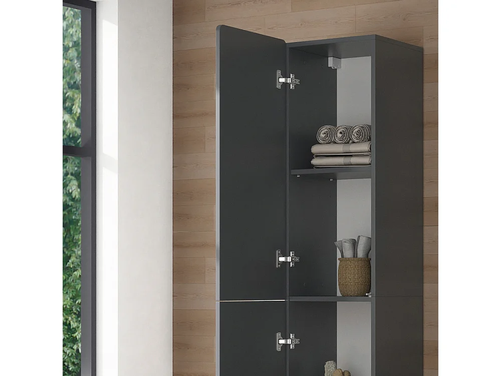 Armoire de salle de bain gris 36.6x33.2x171.6 izan