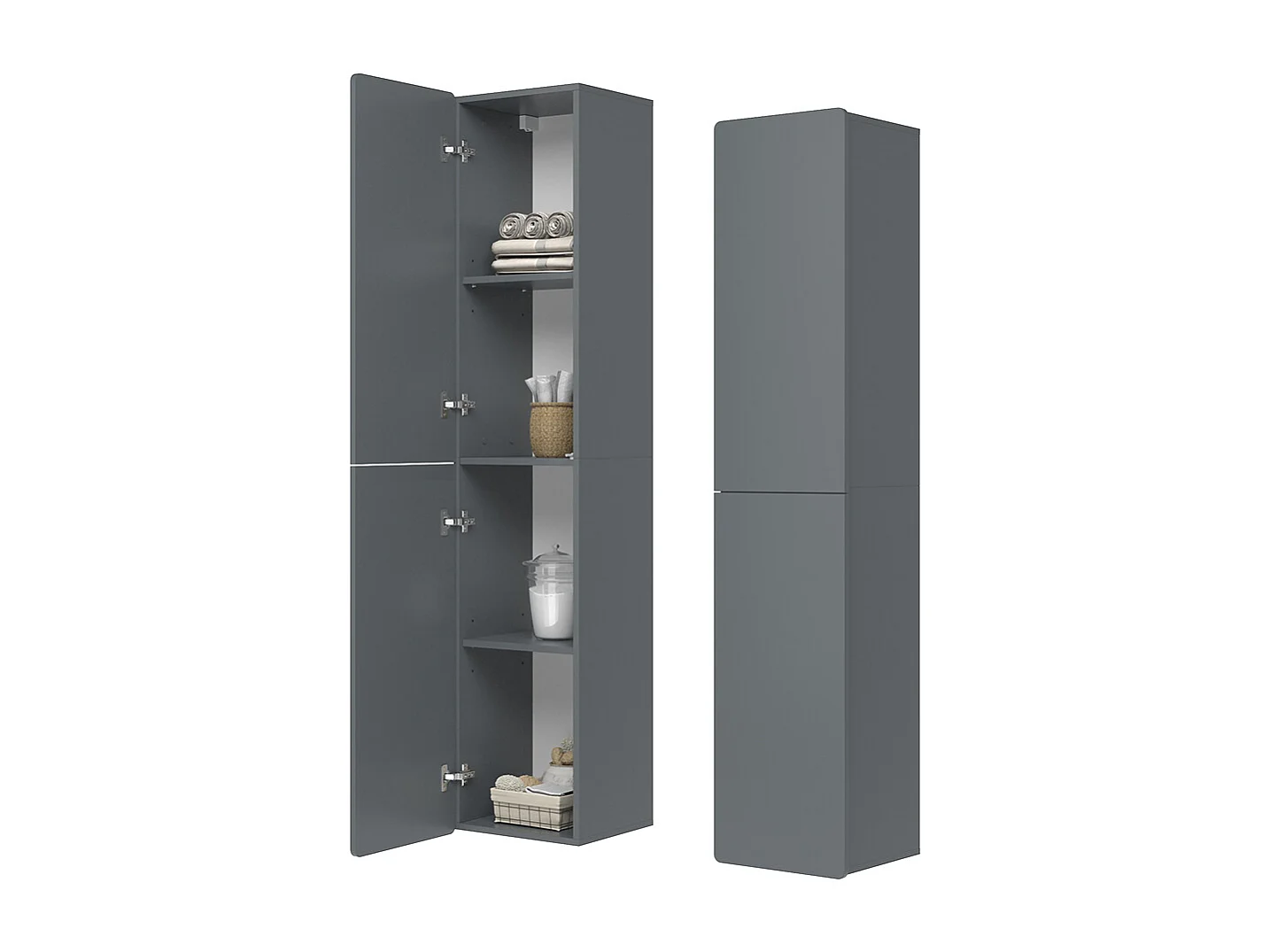 Armoire de salle de bain gris 36.6x33.2x171.6 izan