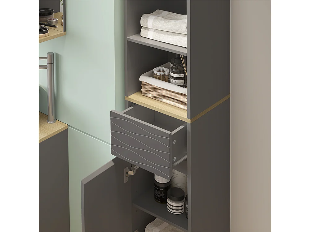 Badezimmermöbel anthrazit 30x30x151 livia