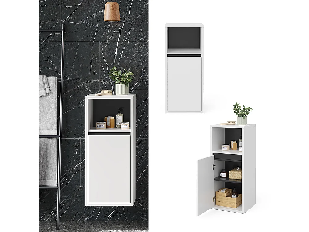 Meuble salle de bain blanc 38x33x80 viola