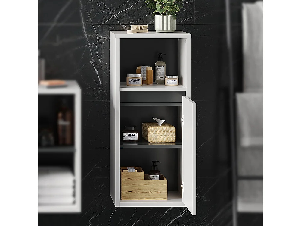 Meuble salle de bain blanc 38x33x80 viola