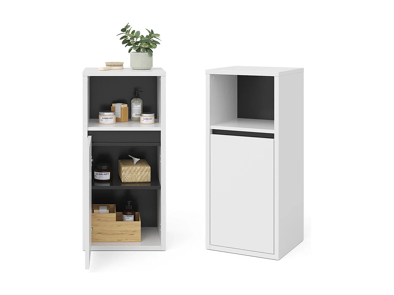 Meuble salle de bain blanc 38x33x80 viola