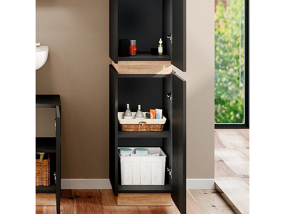 Badschrank anthrazit 33x35x197.5 gloria