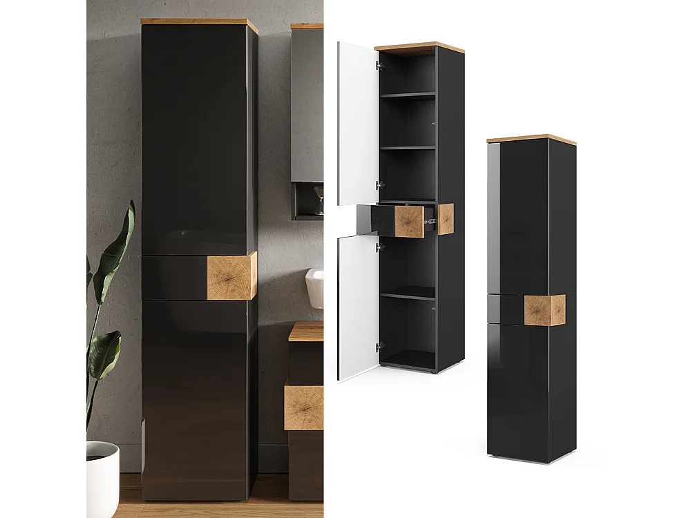 Badschrank anthrazit 40x37x184.2 eden