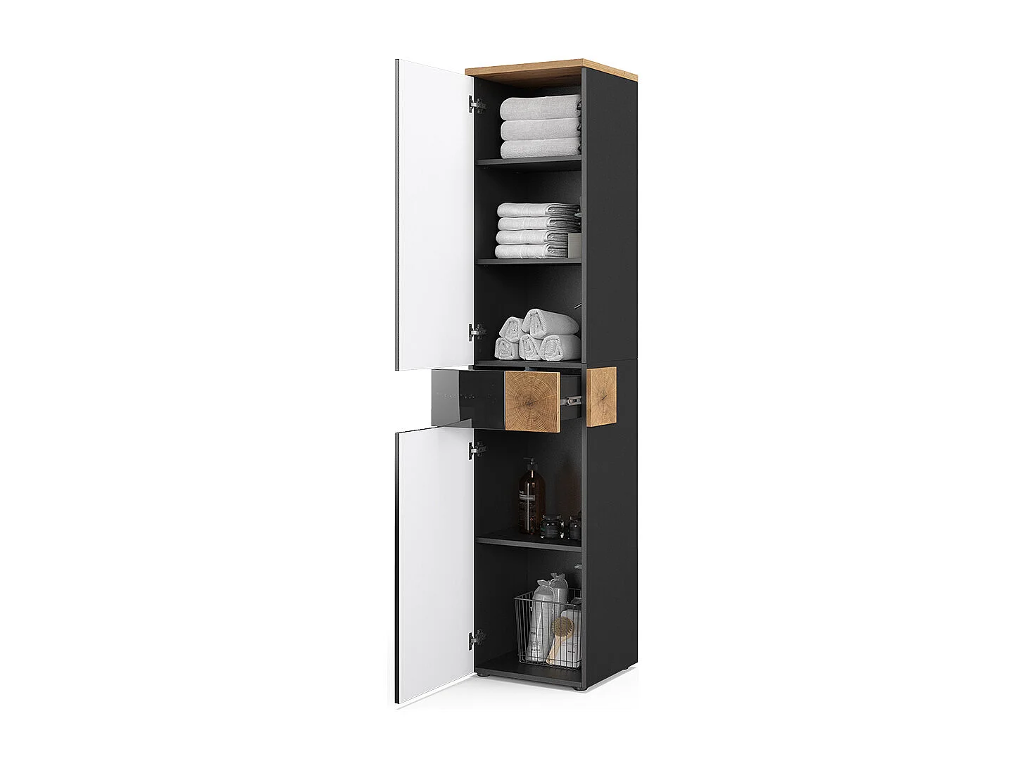Badschrank anthrazit 40x37x184.2 eden