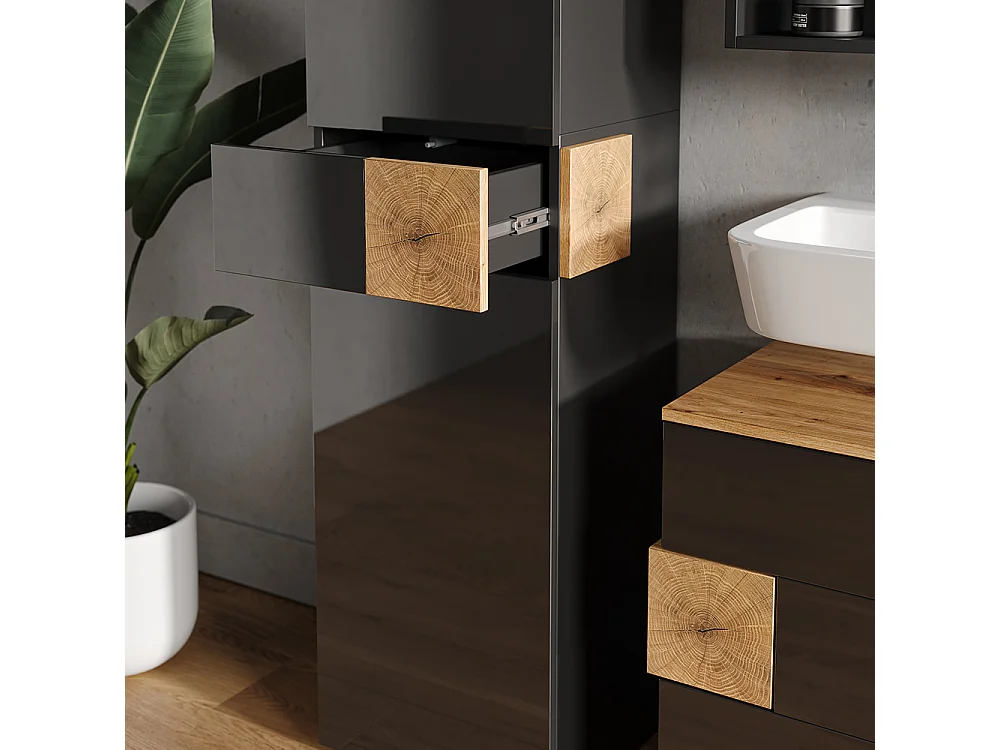Meuble salle de bain anthracite 40x37x184.2 eden