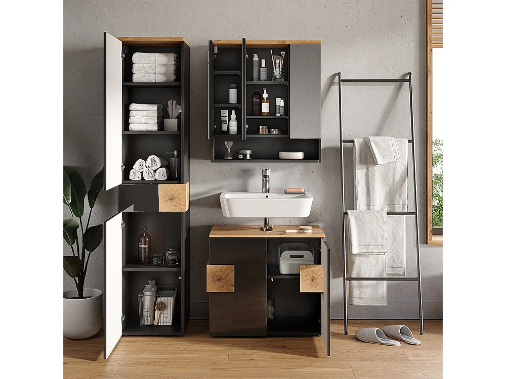 Badschrank anthrazit 40x37x184.2 eden