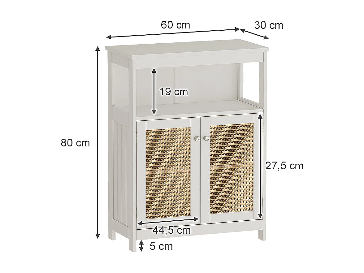 Meuble salle de bain blanc 60x30x80 rosario
