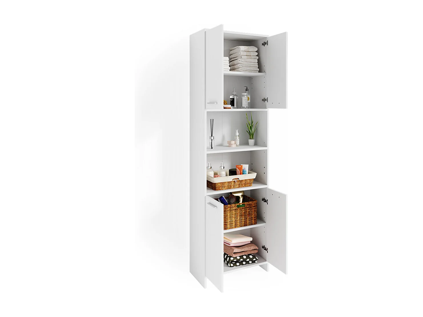 Meuble salle de bain blanc 56.1x30x190 maris