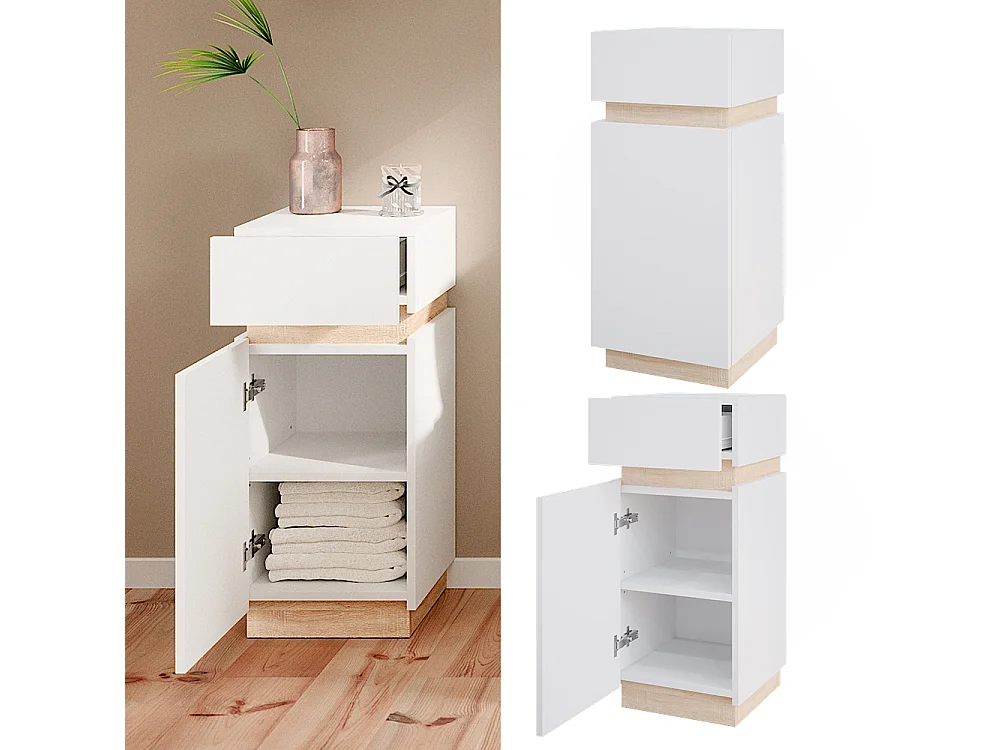 Midischrank weiß 33x35x75.5 gloria