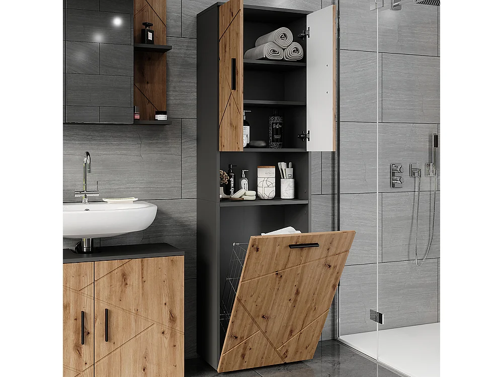 Hochschrank anthrazit/artisan 50x30x172 irma