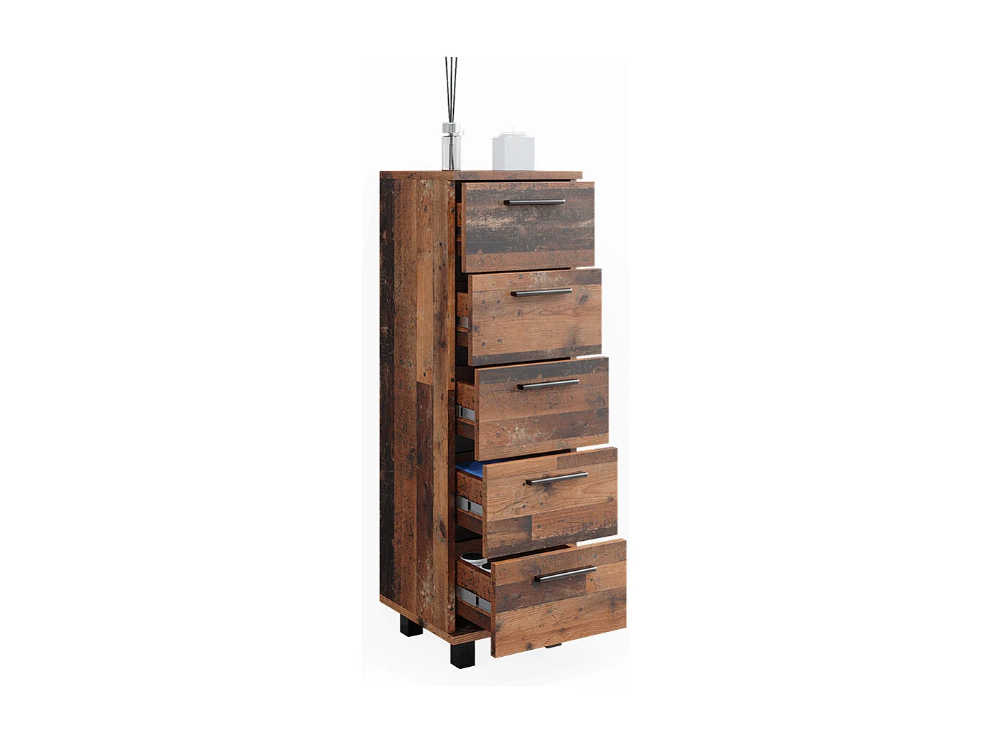 Meuble salle de bain chêne rustique 30x30x95 ilias