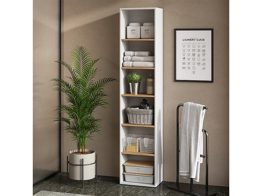 Meuble salle de bain blanc/artisan 40.2x27.3x188.6 viktor