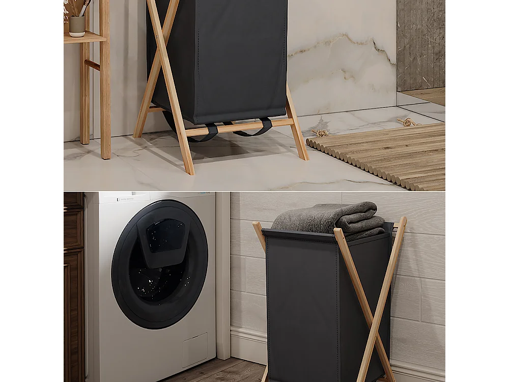 Wäschekorb grau 40x45x64 bruno