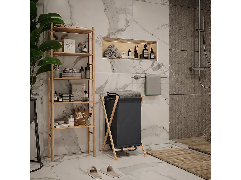 Panier à linge gris 40x45x64 bruno