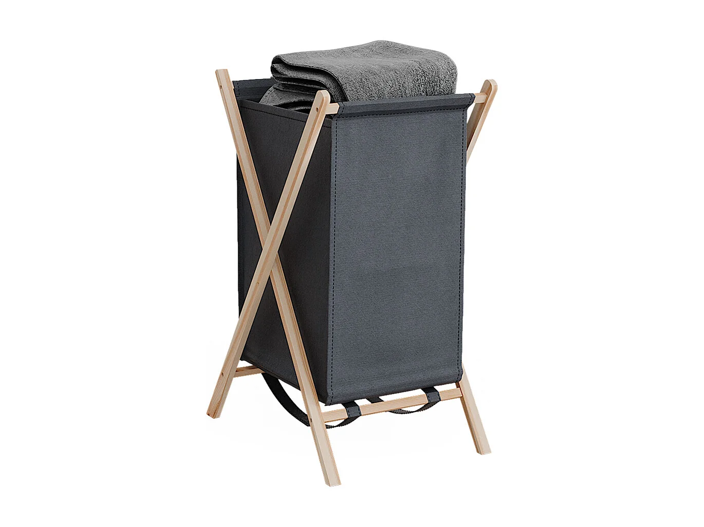 Panier à linge gris 40x45x64 bruno