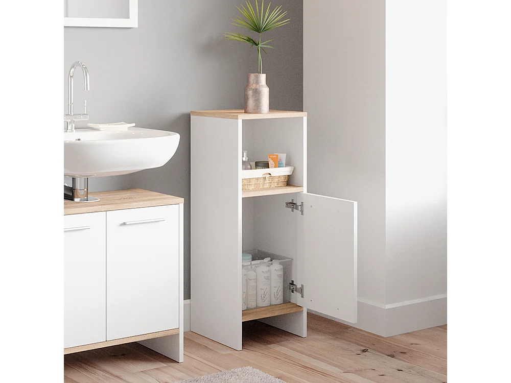 Meuble salle de bain blanc 32x28.1x82.2 elvio