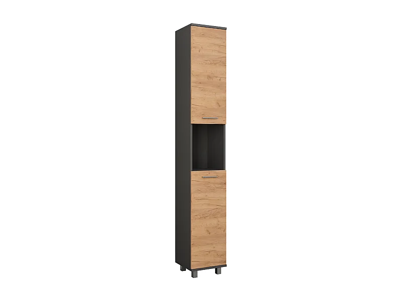 Hochschrank anthrazit/goldkraft eiche 30.2x30x190 ilias