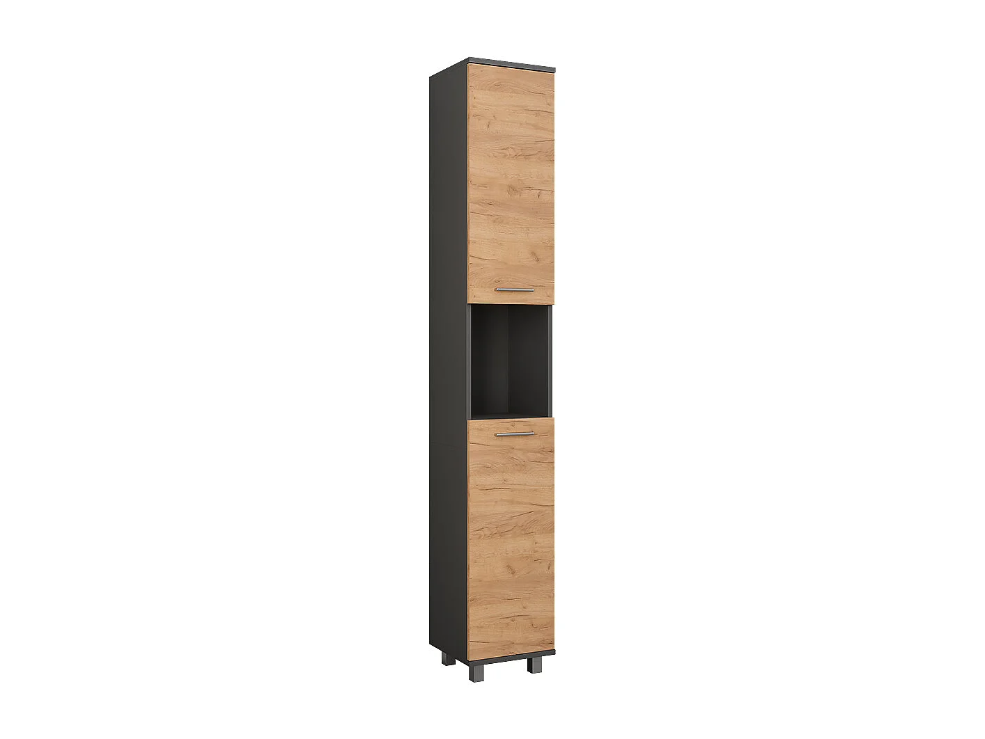 Hochschrank anthrazit/goldkraft eiche 30.2x30x190 ilias