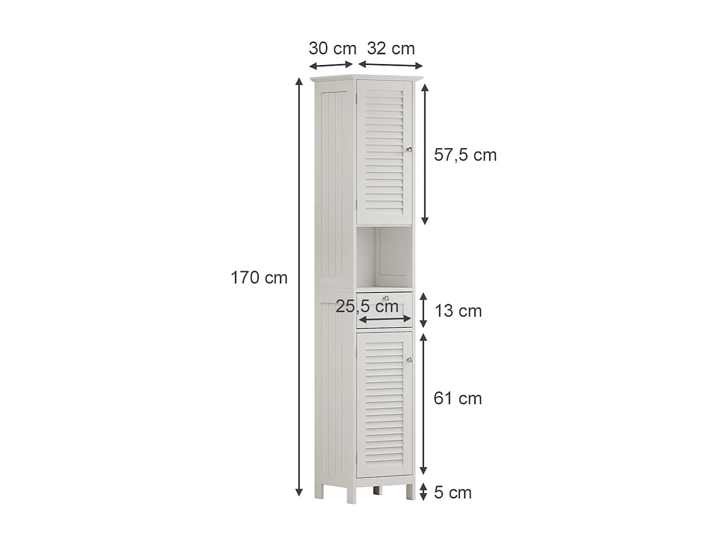 Badschrank weiß 32x30x170 riad