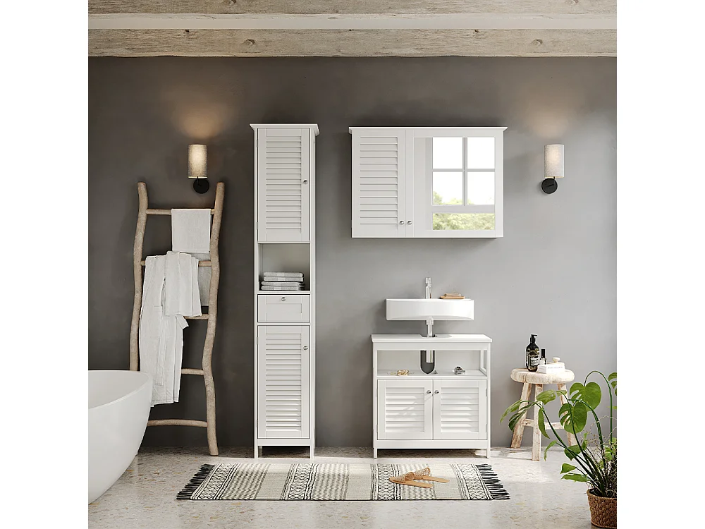 Badschrank weiß 32x30x170 riad