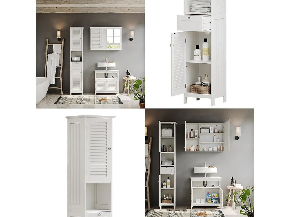 Badschrank weiß 32x30x170 riad