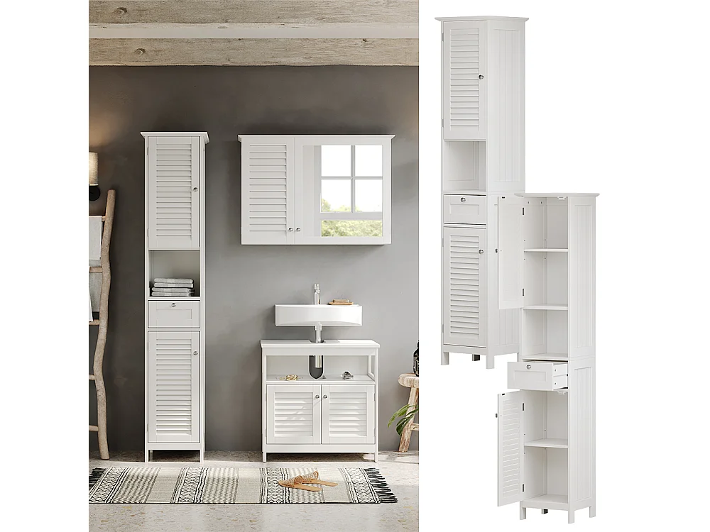 Meuble salle de bain blanc 32x30x170 riad