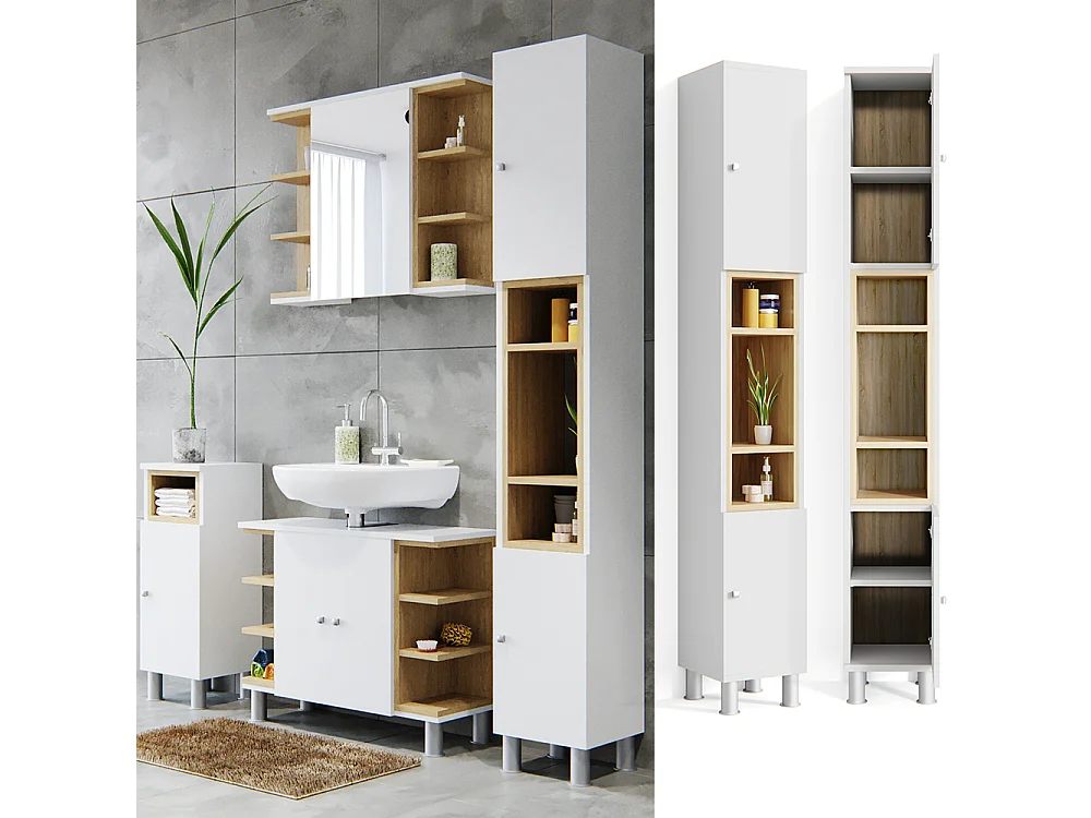 Badschrank weiß 30x30x190 aquis