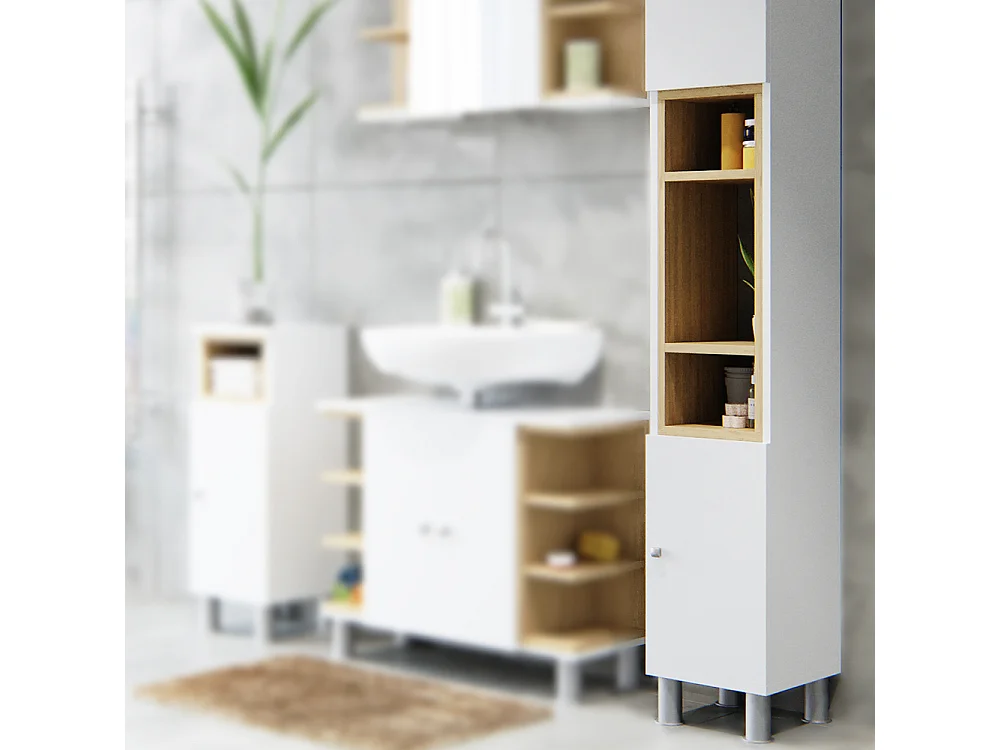 Badschrank weiß 30x30x190 aquis