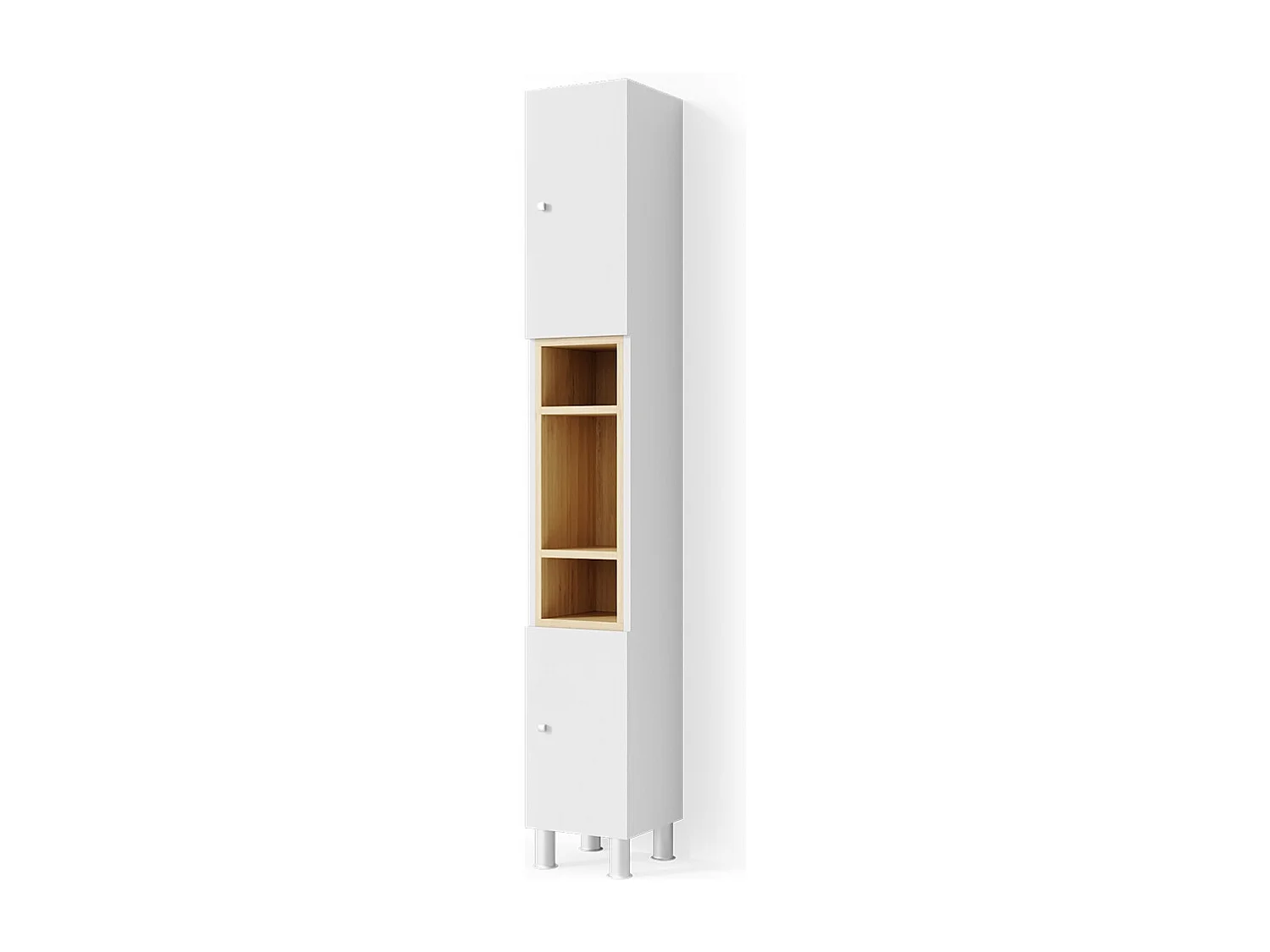 Meuble salle de bain blanc 30x30x190 aquis