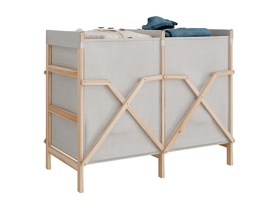 Mobiletto da bagno per lavanderia beige 80x40x64 bruno