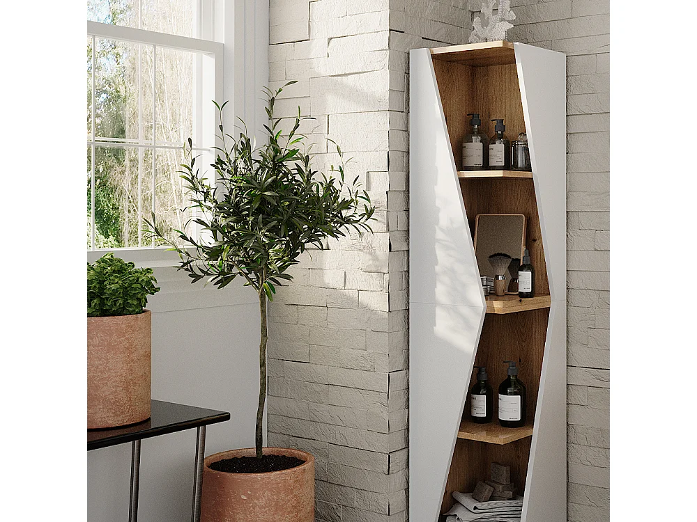 Szafka łazienkowa biały/artystyczny 31.6x31.6x70.5 benno