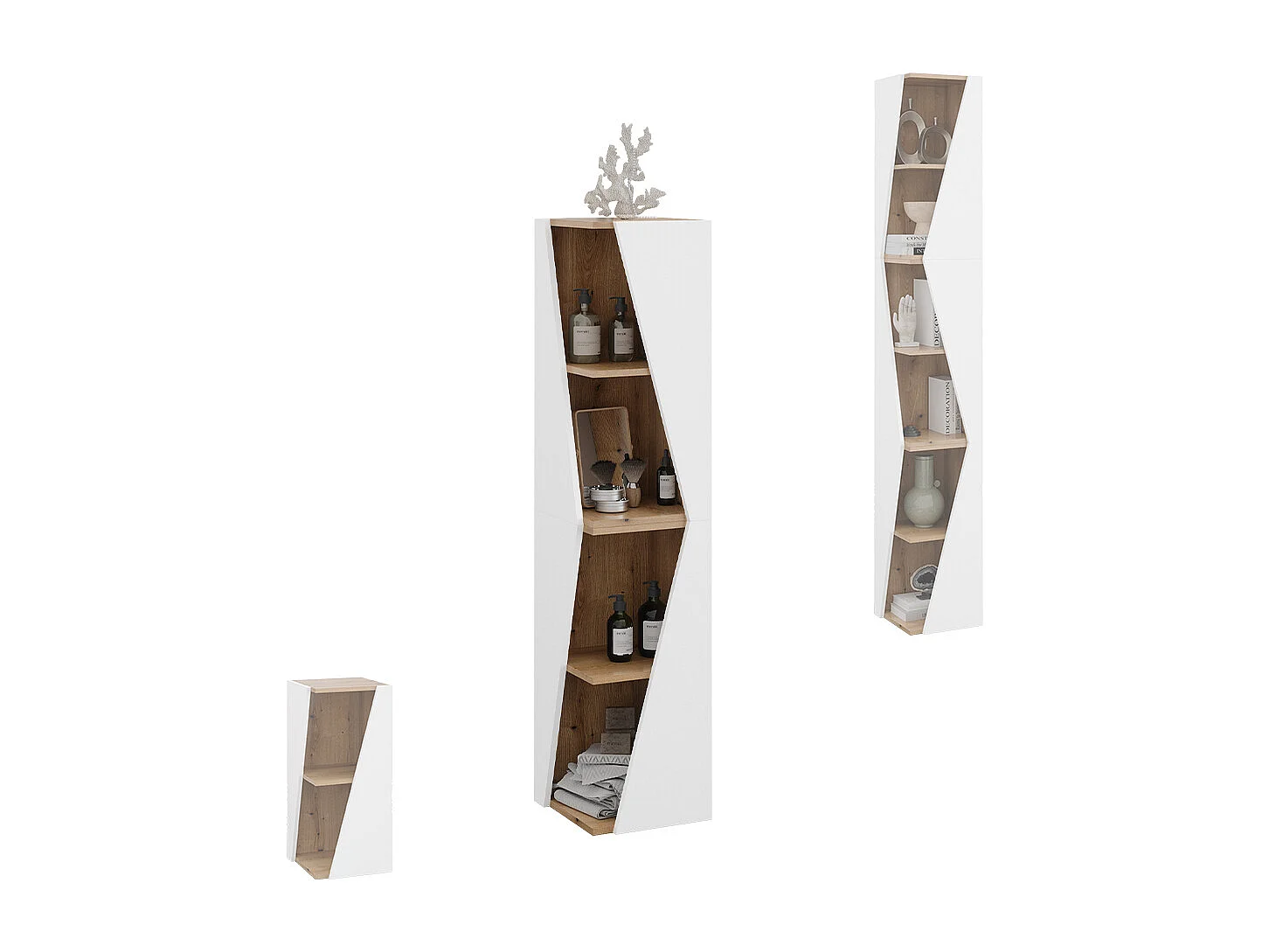 Szafka łazienkowa biały/artystyczny 31.6x31.6x70.5 benno