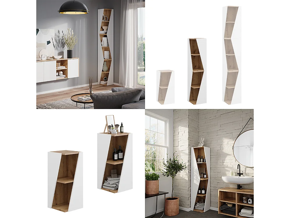 Szafka łazienkowa biały/artystyczny 31.6x31.6x70.5 benno