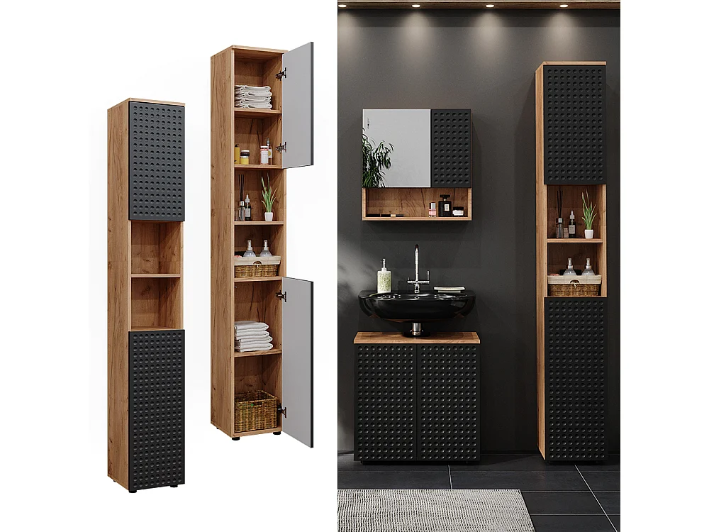 Badschrank anthrazit gepunktet 30x30x192 irma