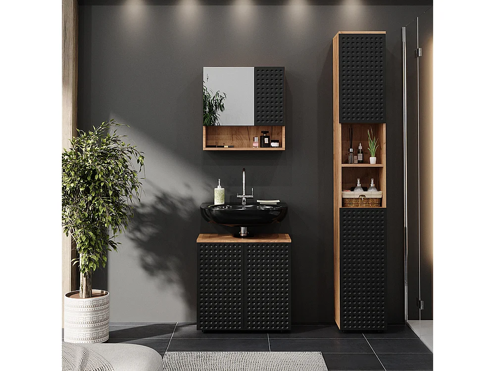 Badschrank anthrazit gepunktet 30x30x192 irma