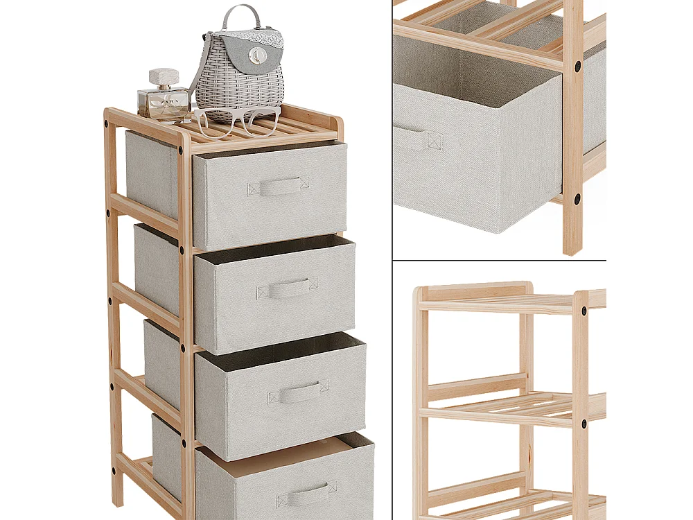 Armoire de salle de bain beige 34.5x36.5x86 bruno