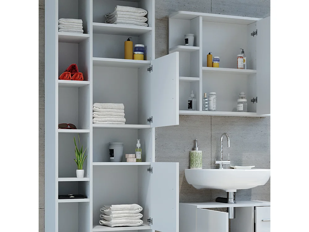 Badschrank weiß 60x30x190 ilias