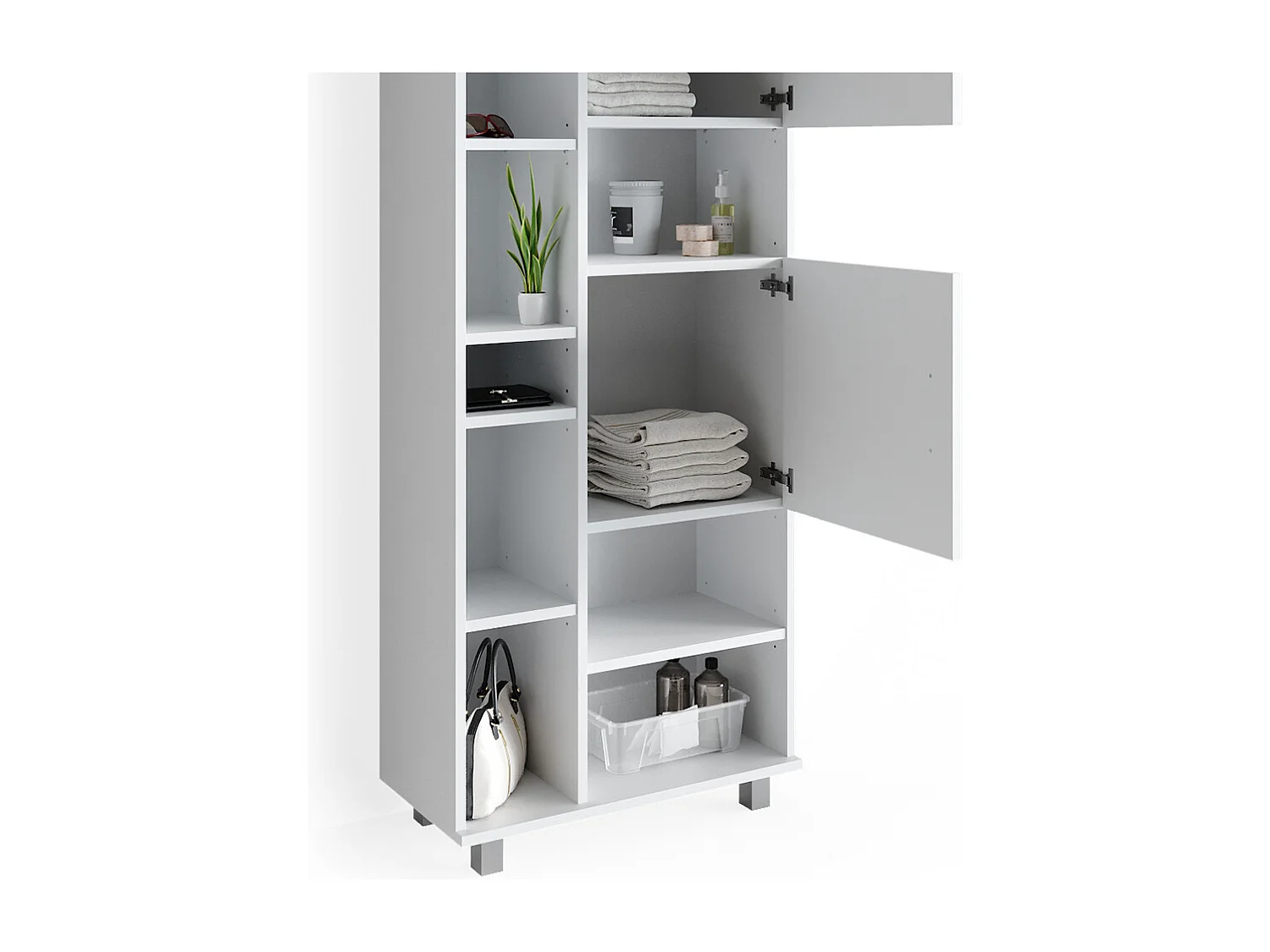 Meuble salle de bain blanc 60x30x190 ilias