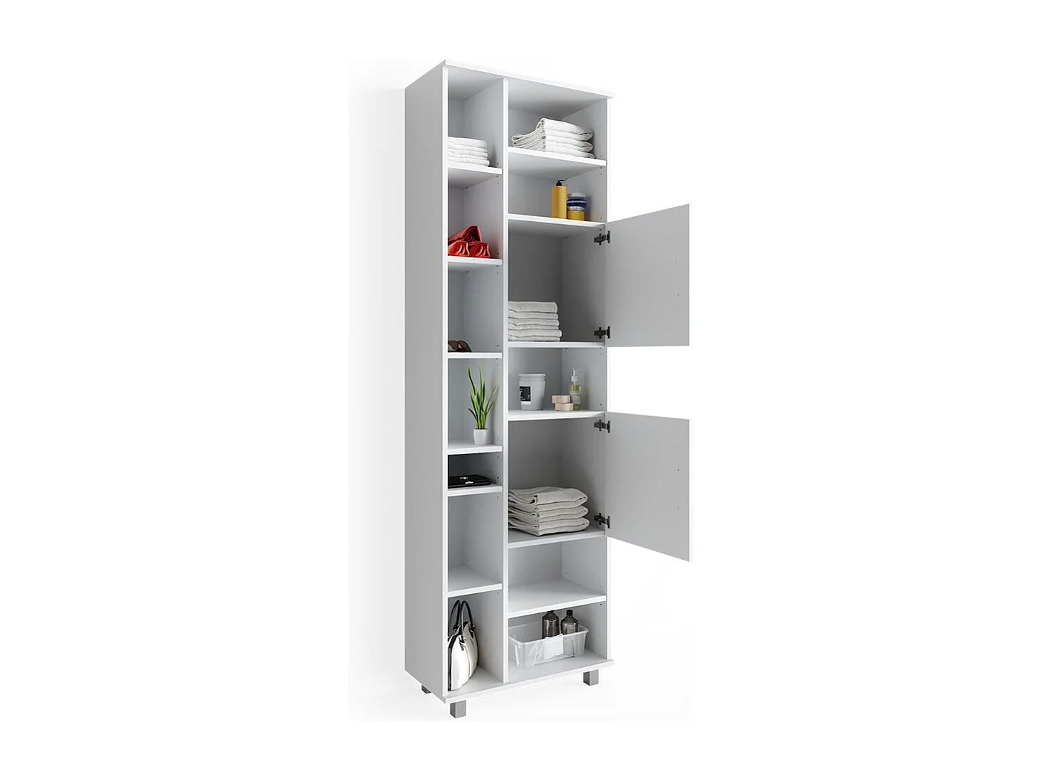 Meuble salle de bain blanc 60x30x190 ilias