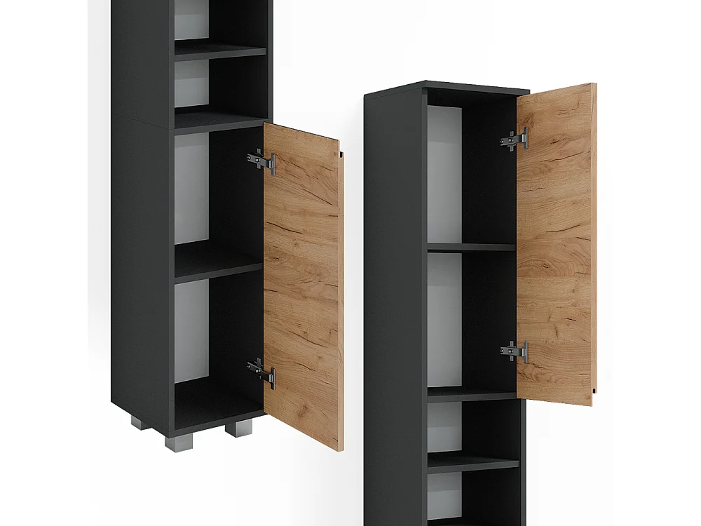 Badschrank grau 30x30x190 j-shape