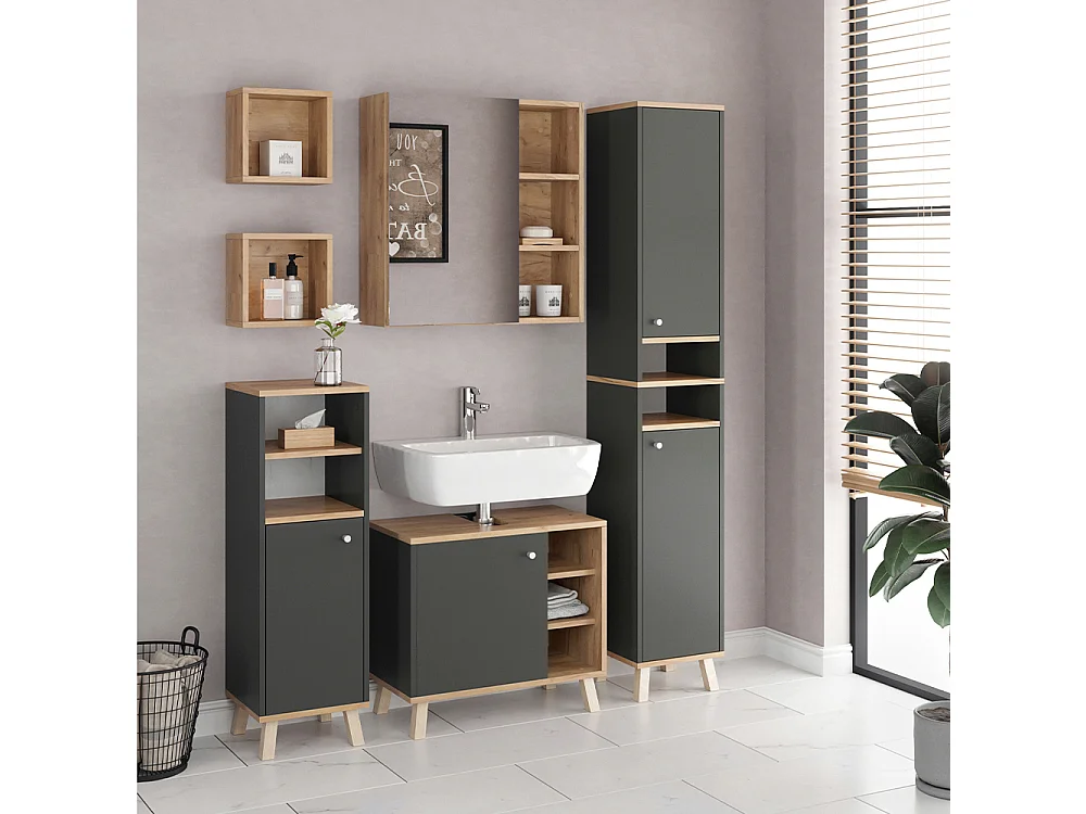 Midischrank anthrazit 30x30x95 senyo