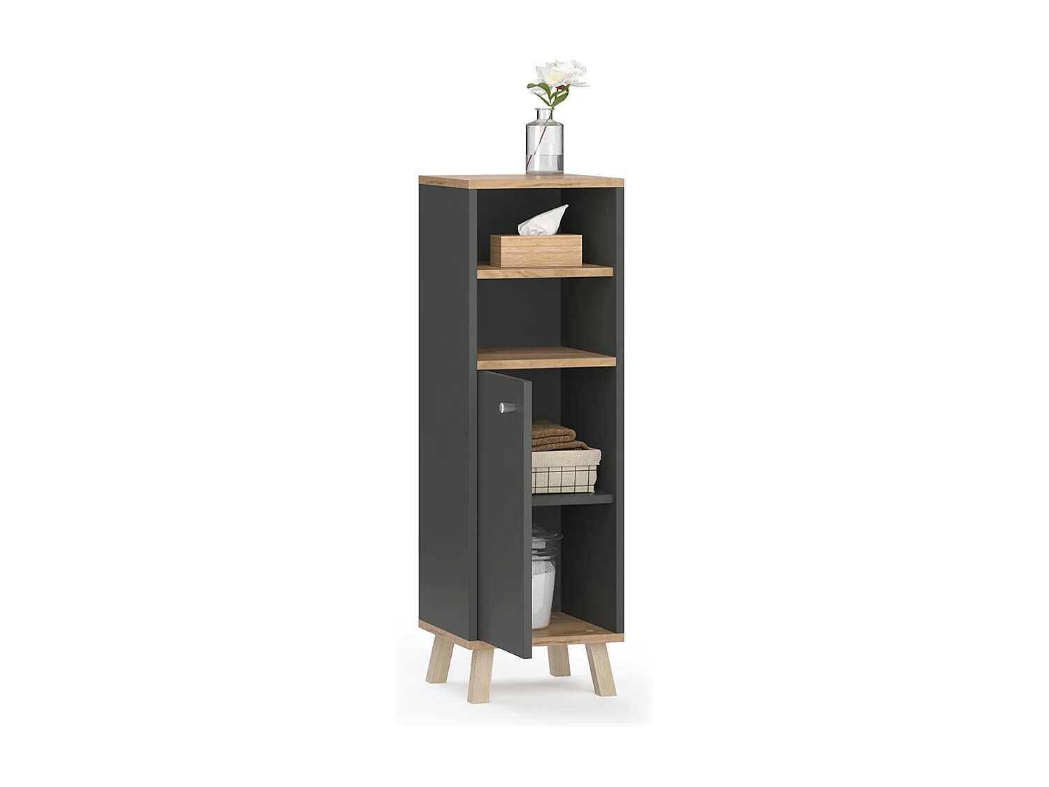 Midischrank anthrazit 30x30x95 senyo