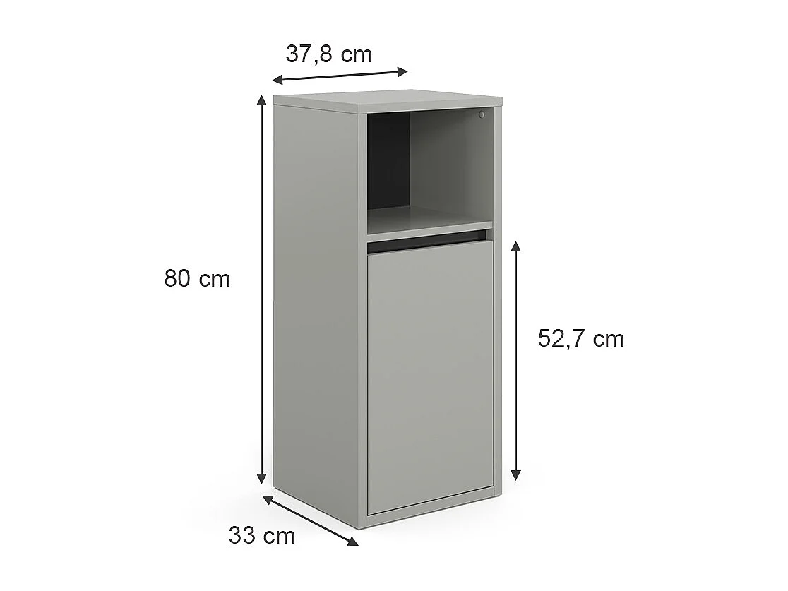 Meuble salle de bain gris 33x38x80 viola