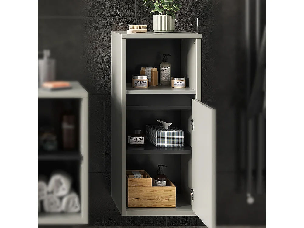 Meuble salle de bain gris 33x38x80 viola