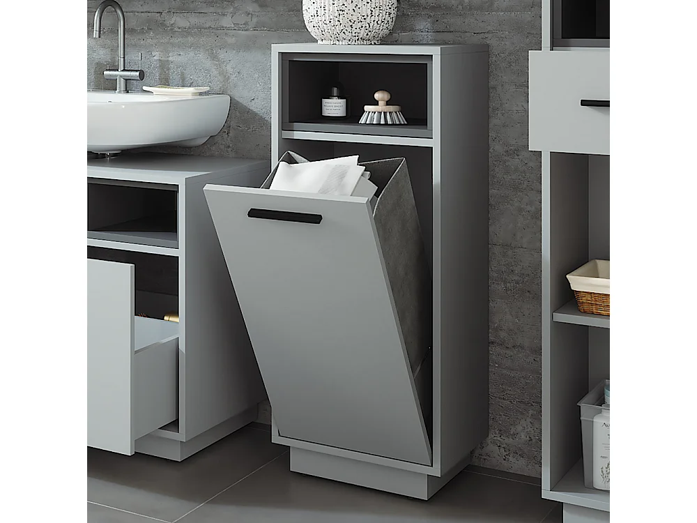 Armoire à linge gris/anthracite 38x30x93 beatrice