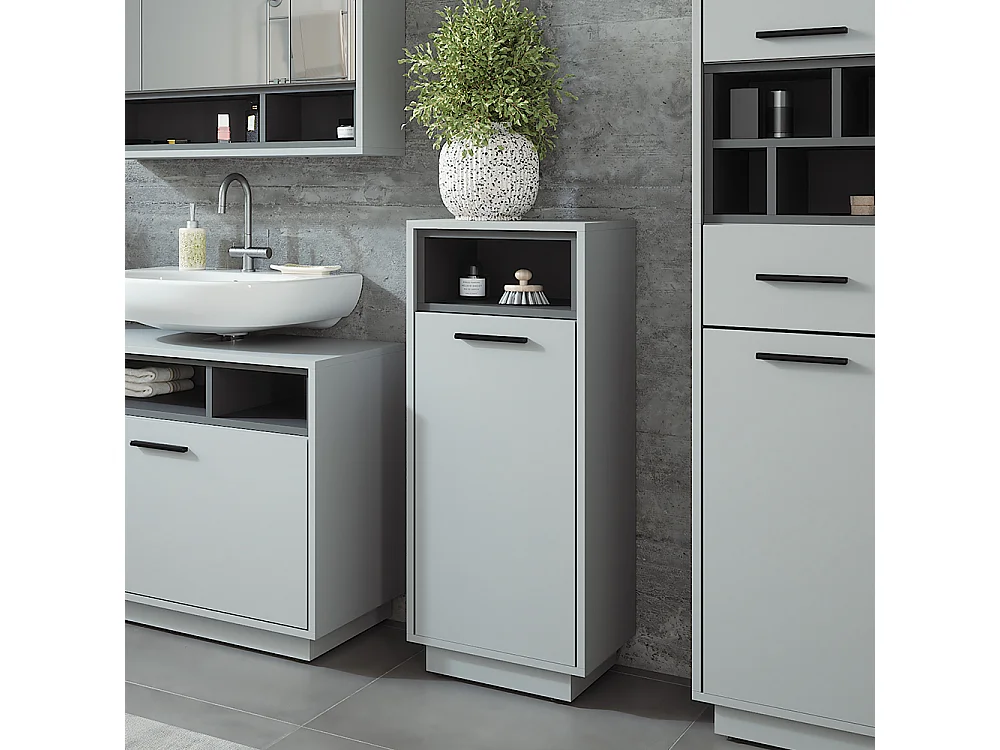 Armoire à linge gris/anthracite 38x30x93 beatrice