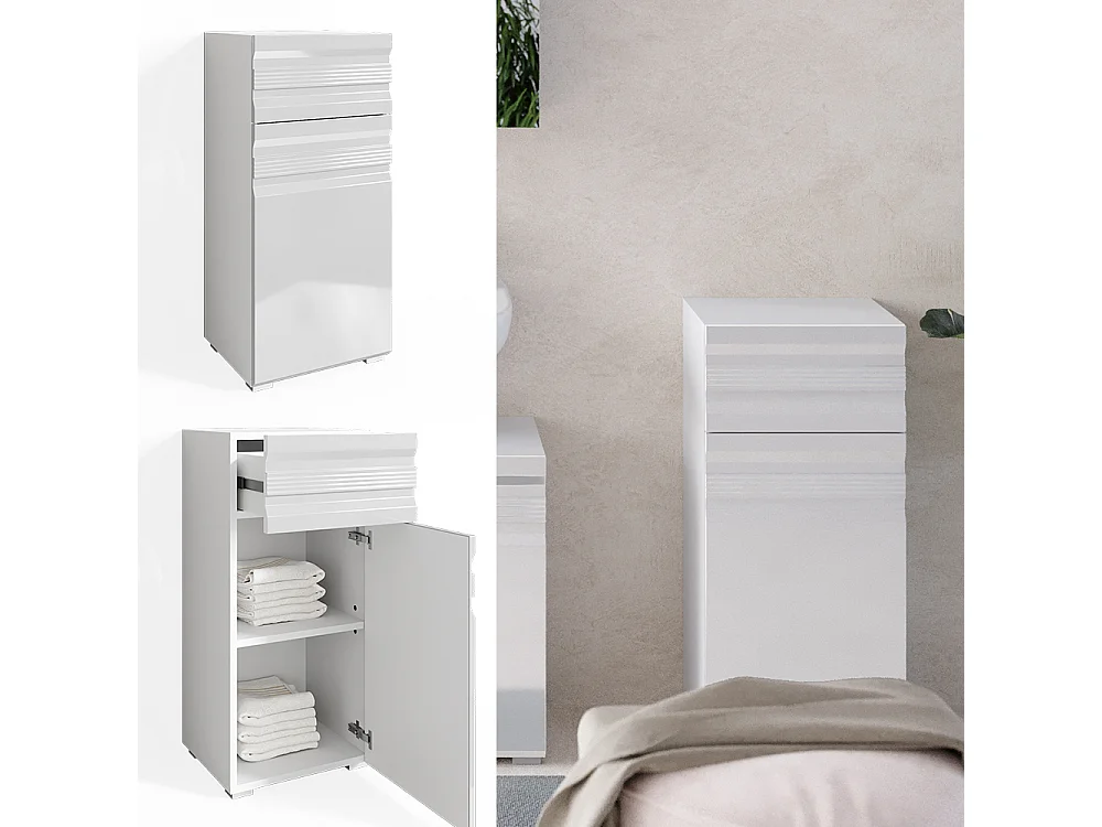 Midischrank weiß hochglanz 36.4x31x79 fredd