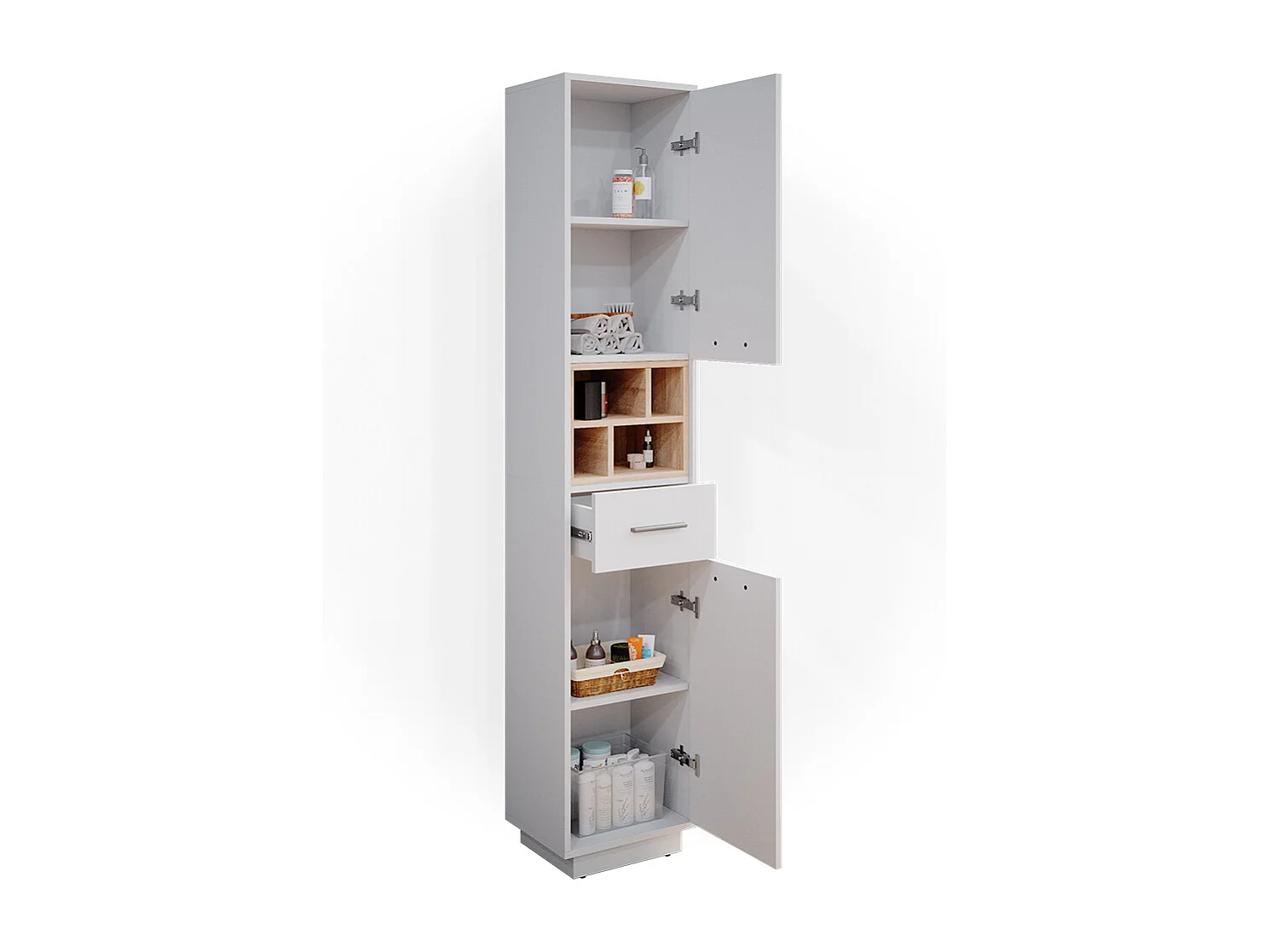 Meuble salle de bain blanc 38x30x190 beatrice